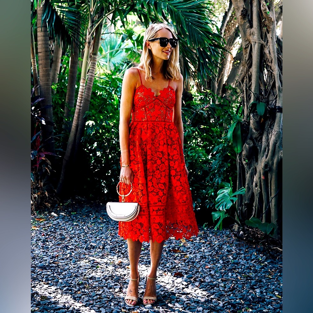 Self Portrait • Red Lace Dress • Size 10